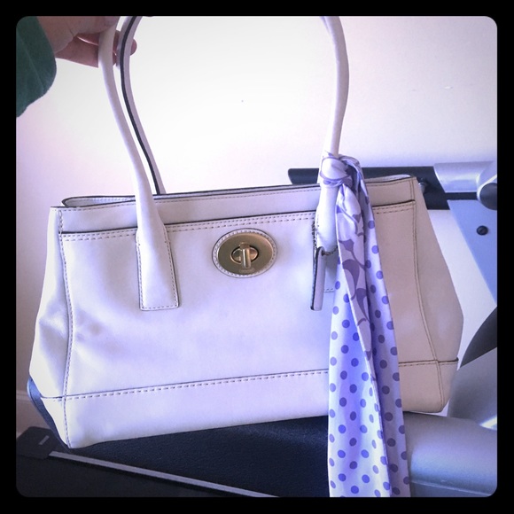 Coach Purse-White Leather - Picture 1 of 4